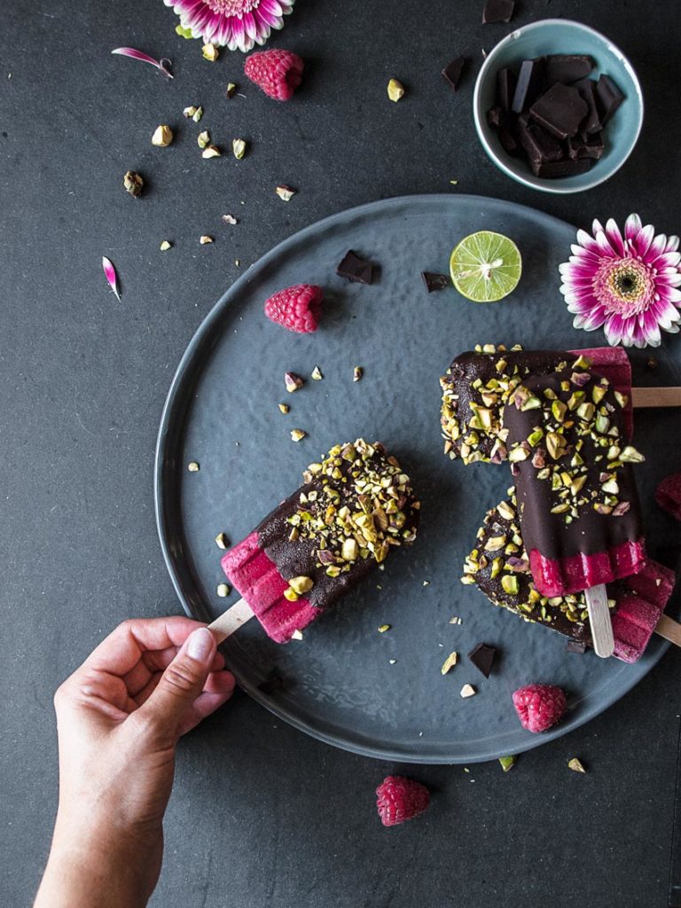 Himbeer-Limetten Popsicle | Freiknuspern