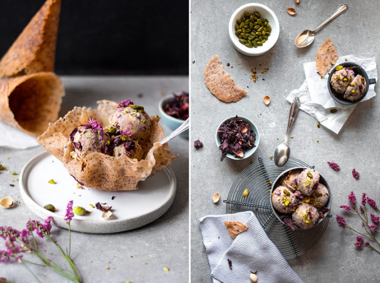 Gesundes veganes Pistazien-Eis ohne Zucker | Freiknuspern