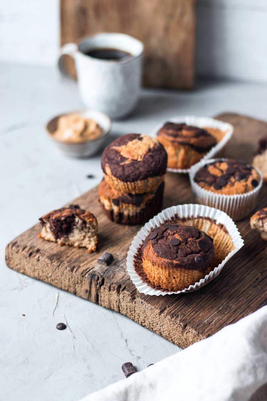 glutenfreie Schoko-Bananen Muffins (vegan) | Freiknuspern