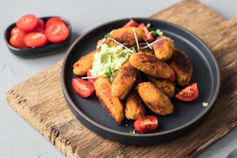 Glutenfreie Süßkartoffel-Kroketten (vegan) | Freiknuspern