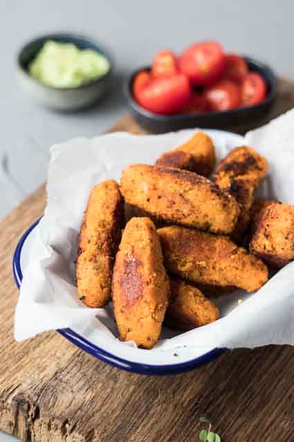 Glutenfreie Süßkartoffel-Kroketten (vegan) | Freiknuspern