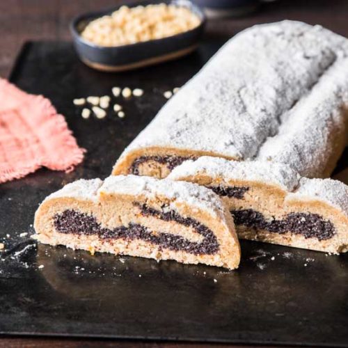 Glutenfreier und veganer Mohn Stollen ohne Hefe